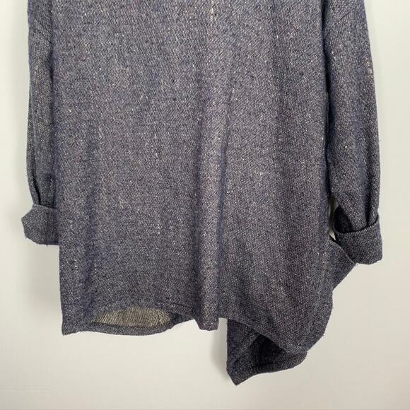 Isabel Marant Draped Coat Virgin Wool Blue Oversized Longsleeve Womens Size 36 - Picture 12 of 15